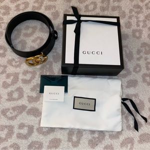 2015 RE-EDITION WIDE LEATHER GUCCI BELT